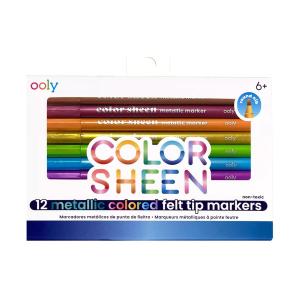 Color Sheen Metallic Colored Felt Tip Markers - Set of 12